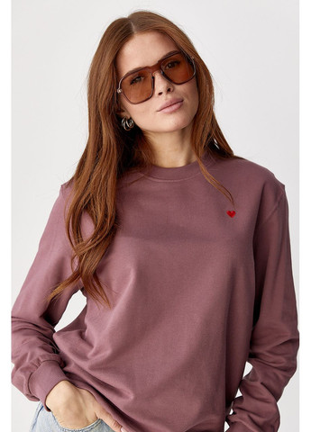 Бордовий однотонний світшот із серцем Lurex (355077372)