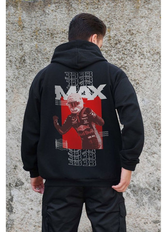 Утеплене зіп худі на флісі зіпер з принтом Max Kane Black Without (362441443)