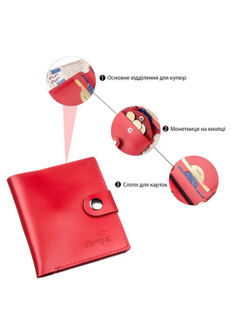 Жіноче портмоне вертикальне з монетницею з натуральної шкіри Україна червоне (sku_16219) No Brand (328218701)