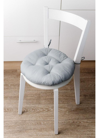 Кругла подушка на стілець Фібра 40 см Сірий Прованс (372806214)