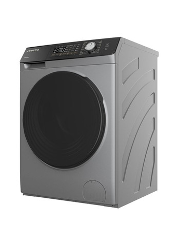 Пральна машина BD-802HVOS фронтальна, 8кг, 1400, A+++, 60см, дисплей, пара, інвертор, люк чорний, cріблястий Hitachi (364358447)