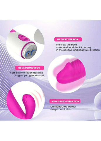 Багатофункціональний вібратор-кролик, стимулятор точки G і клітора, з проникненням і масажем. Рожевий No Brand (361871517)