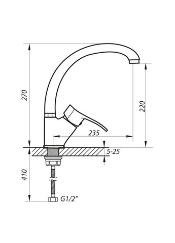 Змішувач для кухні DYU 181 (ZX2895) Zerix (322004851)