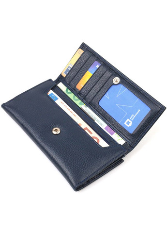 Надійний портмоне унісекс із натуральної шкіри флотар 21849 Синє Canpellini (331911208)