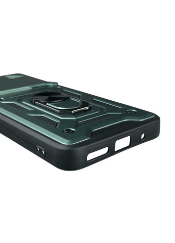 Чехол для Redmi 13 4G бронированный с кольцом со шторкой на сяоми редми 13 4г зелёный rg1 Xiaomi (366388842)