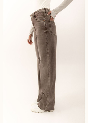 Джинси Wide leg шоколадні Twice - (298937130)
