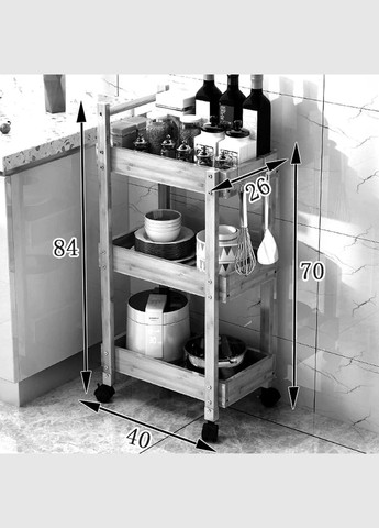 Сервірувальний столик з дерева Гамел каррі (ЄТК-005003) No Brand (327865258)