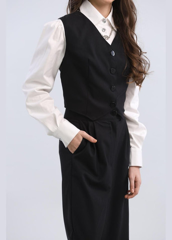 Чорний демісезонний комплект (брюки, жилет) шкільний брючний IRmAS класична