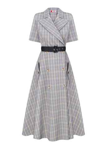 Серо-зеленое картата платье квин Dolcedonna