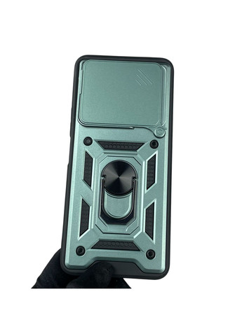 Чехол для Redmi 13 4G бронированный с кольцом со шторкой на сяоми редми 13 4г зелёный rg1 Xiaomi (366388842)