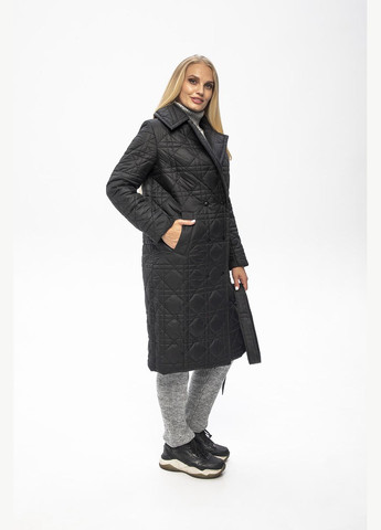 Черное демисезонное Пальто Мира (01189-black44) MioRichi