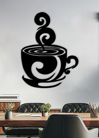 Декоративне панно з дерева, настінний декор для дому "Кава на двох", інтер'єрна картина 30х23 см Woodyard (291842296)