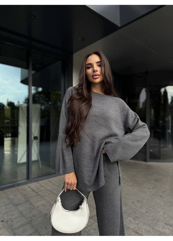 Костюм двойка вязкая Турция,брюки свободного кроя и кофта Україна (362750192)