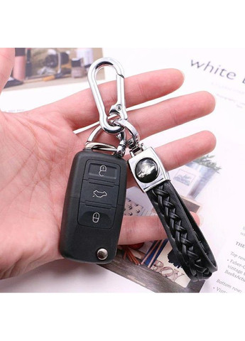 Брелок для автокерок УНІВЕРСАЛЬНИЙ (натуральна шкіра, універсальне кріплення, чорний) Fiat (360949349)