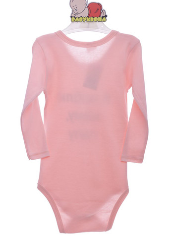 Боди с длинным рукавом для девочки Я люблю маму/папу хлопок пудровый 86 см (42037) BABYKROHA (297199815)