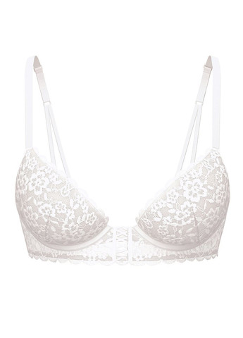 Белый бюстгальтер sexy tee lacie lace-up longline push-up bra (27069668) Victoria's Secret с косточками
