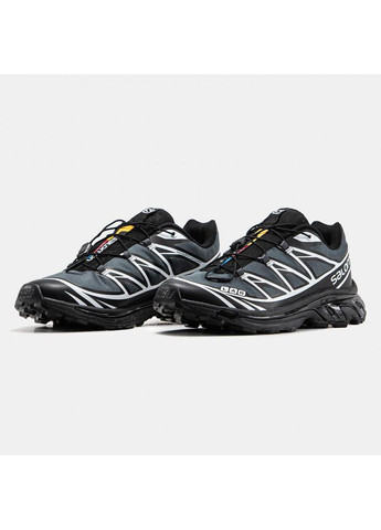 Черные демисезонные кроссовки мужские salomon xt- 6 soft ground black white саломон xt-6 No Brand