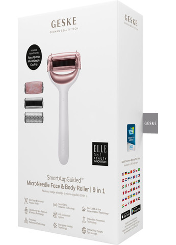 Ролер для голкової мезотерапії обличчя та тіла MicroNeedle Face&Body Roller 9в1 starlight GESKE (341526301)