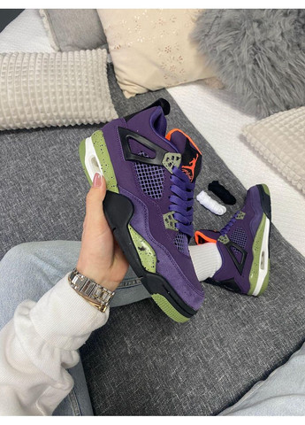 КРОССОВКИ ЖЕНСКИЕ NIKE AIR JORDAN RETRO 4 CANYON PURPLE НАЙК АИР ДЖОРДАН No Brand фиолетовые демисезоны (368867457)
