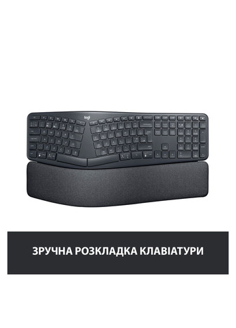 Клавіатура Logitech ergo k860 for business bluetooth/wireless ua black (268144261)