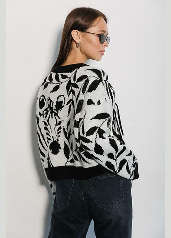 Жіночий в'язаний джемпер із бахромою і зеброю Modna KAZKA (337145165)