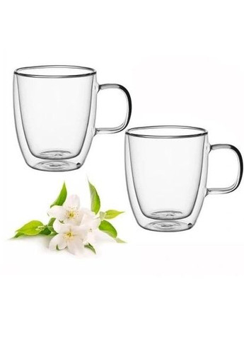 Набір чашок із подвійними стінками KM-9001 350 мл 2 шт Kamille (349222418)