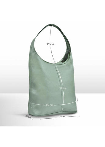 Хобо Зелено-сірий - Італійська жіноча м’яка сумка-хобо із натуральної шкіри без підкладки на блискавці (011943-sag-D96) TAKEASY (365875780)