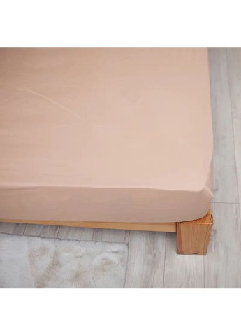 Простирадло на резинці 180*200 см Ранфорс гіпоалергенне Світло-коричневе (49390180200) ТЕП (372687332)