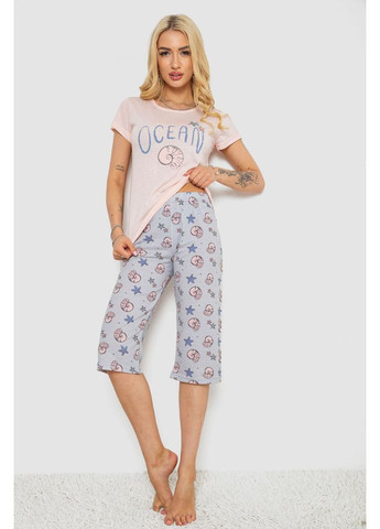Розовая всесезон пижама женская с принтом,, 243r7132 Ager