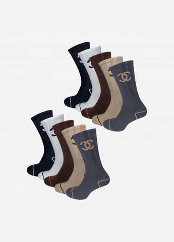 Набір жіночих шкарпеток високих бавовняних Лана Chanel 10 пар Асорті No Brand (278369133)