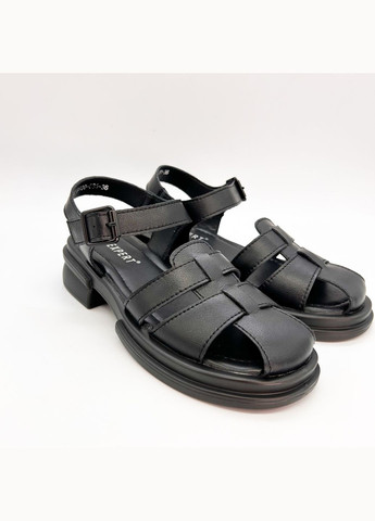 Черные босоножки (р) кожа 0-1-1-bf-20-831 Lifexpert с ремешком