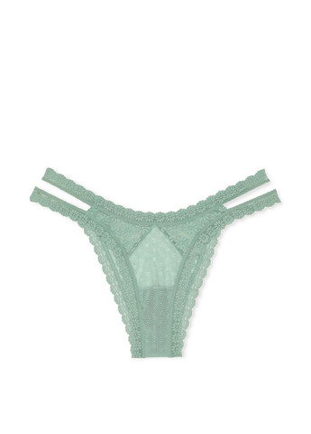 Трусики-бразиліана жіночі мереживні Daisy Lace Brazilian Panty зелені Victoria's Secret (330752231)
