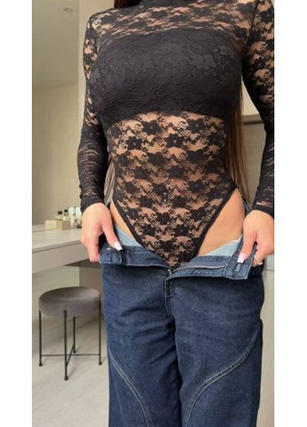 Женское боди с кружевом (гипюр), белое, р. (ст. 195IR) No Brand (367109080)