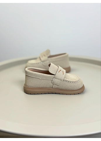 Бежевые туфли детские бежевые 1580 на липучке No Brand