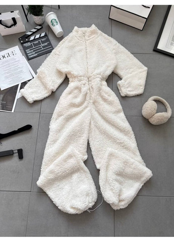 Жіночий комбінезон No Brand комбінезон-брюки молочний кежуал махра