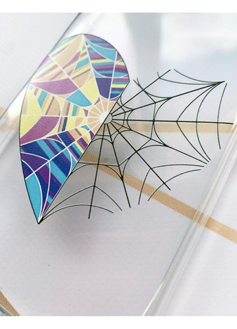 Прозорий чохол на iPhone 16 Серце-павутинка. Венздей (принт 209) Creative (355390310)