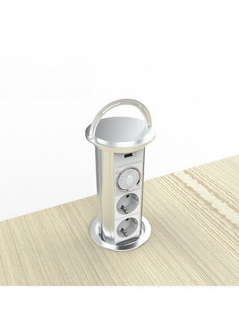 Выдвижная розетка на две розетки, USB, Bluetooth колонка серебристая (VL-SHS021-FCTC-FCF-S) Livolo (370970680)