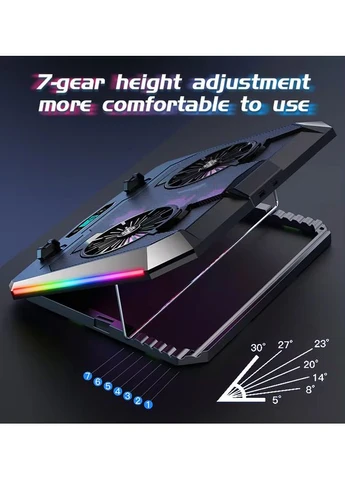 Подставка для ноутбука с охлаждением D10 с RGB-подсветкой Laptop Cooling Pad, Black VHG (334305232)