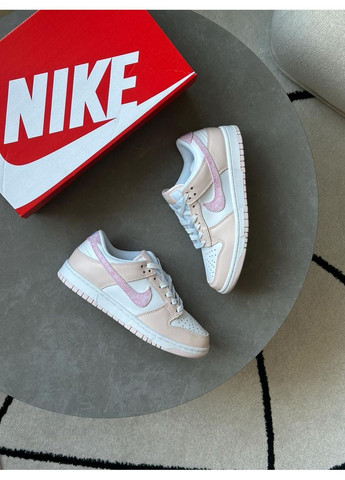 Кроссовки женские Nike Pink Paisley No Brand SB Dunk Low белые демисезоны (368870512)