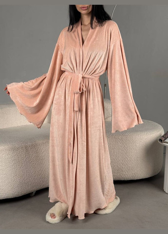 Женский персиковый халат No Brand (335076410)