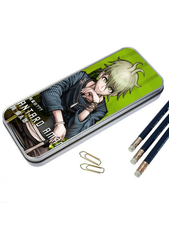 Пенал шкільний для хлопчика та дівчинки металевий Аніме Дангаромпа #007 7*18 см Silver No Brand (309160565)