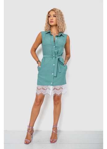 Оливковое платье на пуговицах,, 102r388 Ager