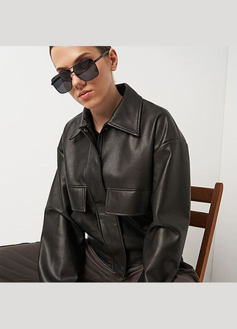 Чорна демісезонна женская кожаная куртка a-sona 1hq23-tzy2318a Ricco Grande