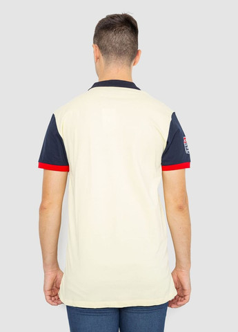 Желтая футболка-поло мужское с принтом для мужчин Ager