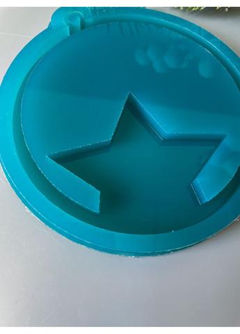 Молд Зірка в колі для новорічних іграшок на ялинку силіконова форма для епоксидної смоли No Brand (370566456)