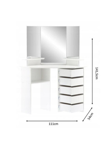 Туалетный столик TRIO угловой с зеркалом белый Chomik (362027936)