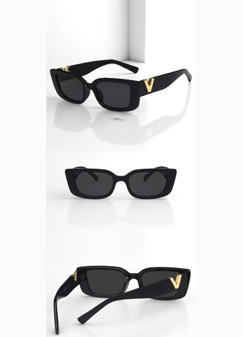 Окуляри сонцезахисні жіночі Victory чорні прямокутні класика UV400 фільтром для водіння, літа, модного образу прогулянок No Brand (335020079)