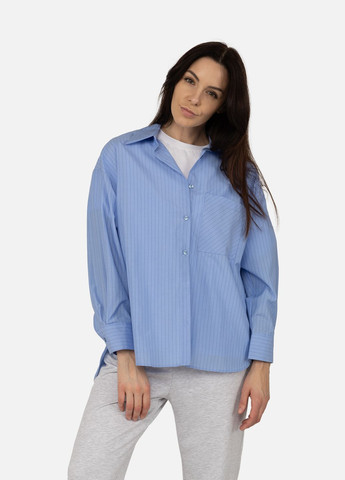 Сорочка з довгим рукавом жіноча колір блакитний ЦБ-00269357 Reyon (316655787)