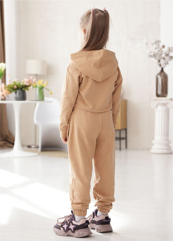 Светло-коричневый летний детский костюм для девочки ks-25-5 GABBI