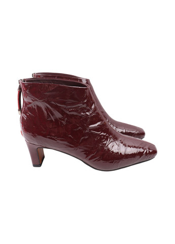 Бордовые ботильоны женские бордовые натуральная лаковая кожа Berisstini 347-25DH